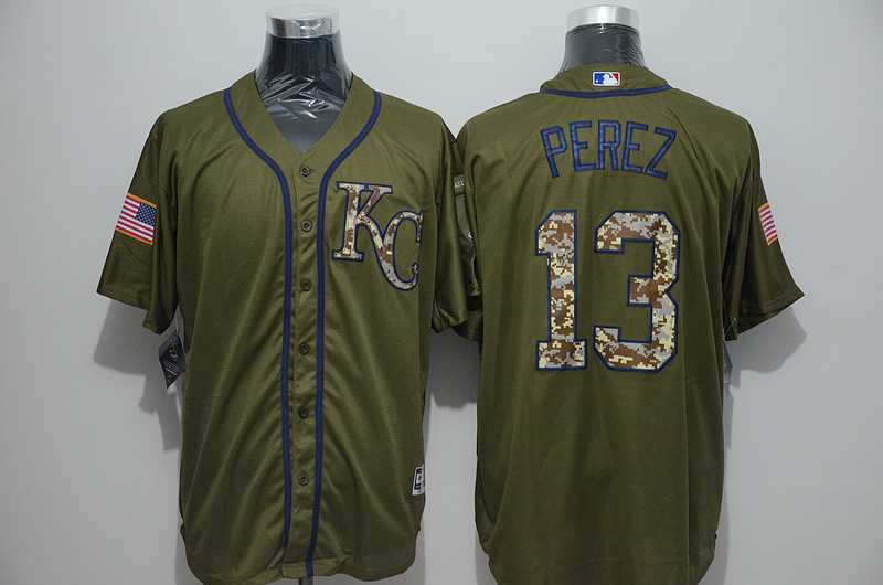 Kansas City Royals #13 Salvador Perez Green Salute to Service Stitched Baseball Jersey,We sell and wholesale Kansas City Royals #13 Salvador Perez Green Salute to Service Stitched Baseball Jersey on line form chian!